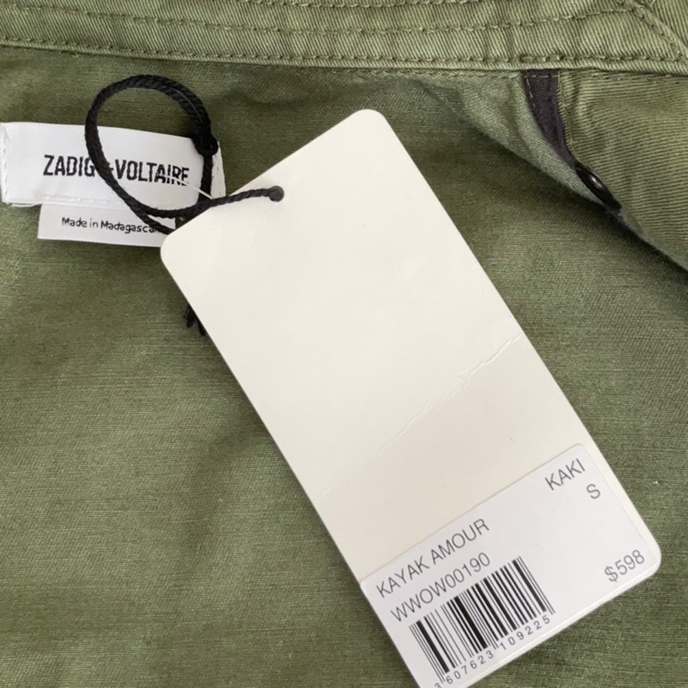 Women's Zadig & Voltaire Cotton Military Style Jacket / Size Small - Picture 13 of 16